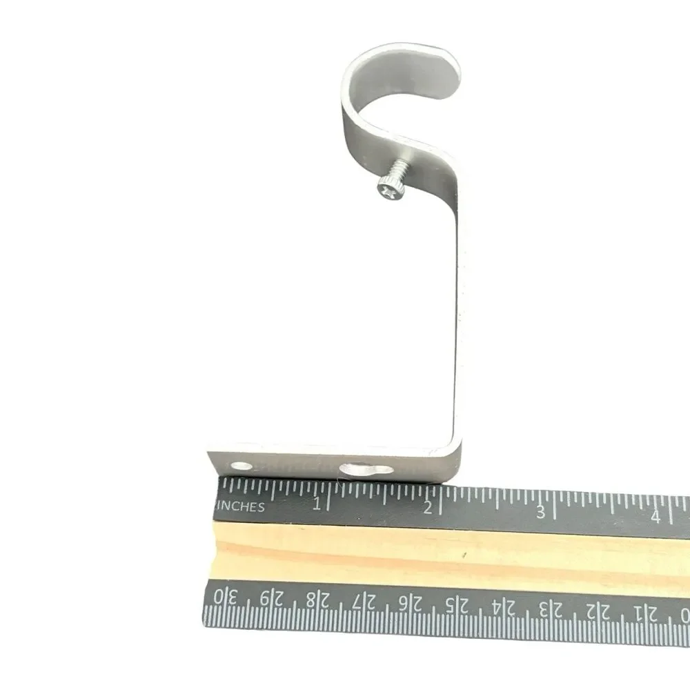 Curtain Bracket, 3 Pcs Holders, Fixed Brackets for up to 1 inch Rods Chrome